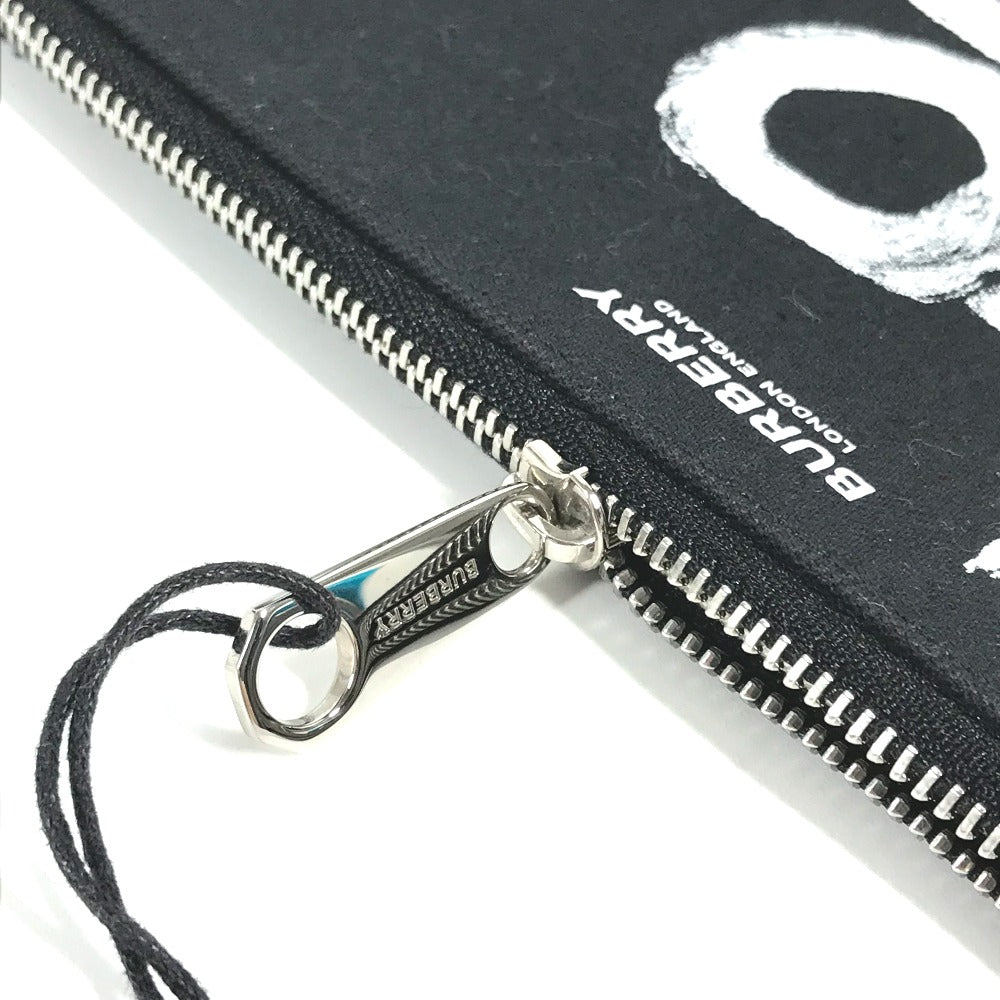 BURBERRY Pouch 8037549 canvas black logo LOVE