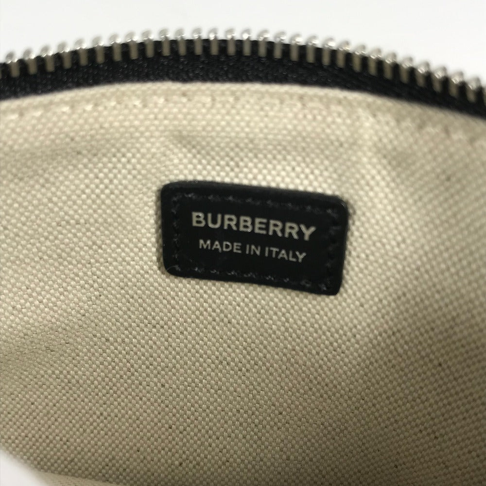 BURBERRY Pouch 8037549 canvas black logo LOVE