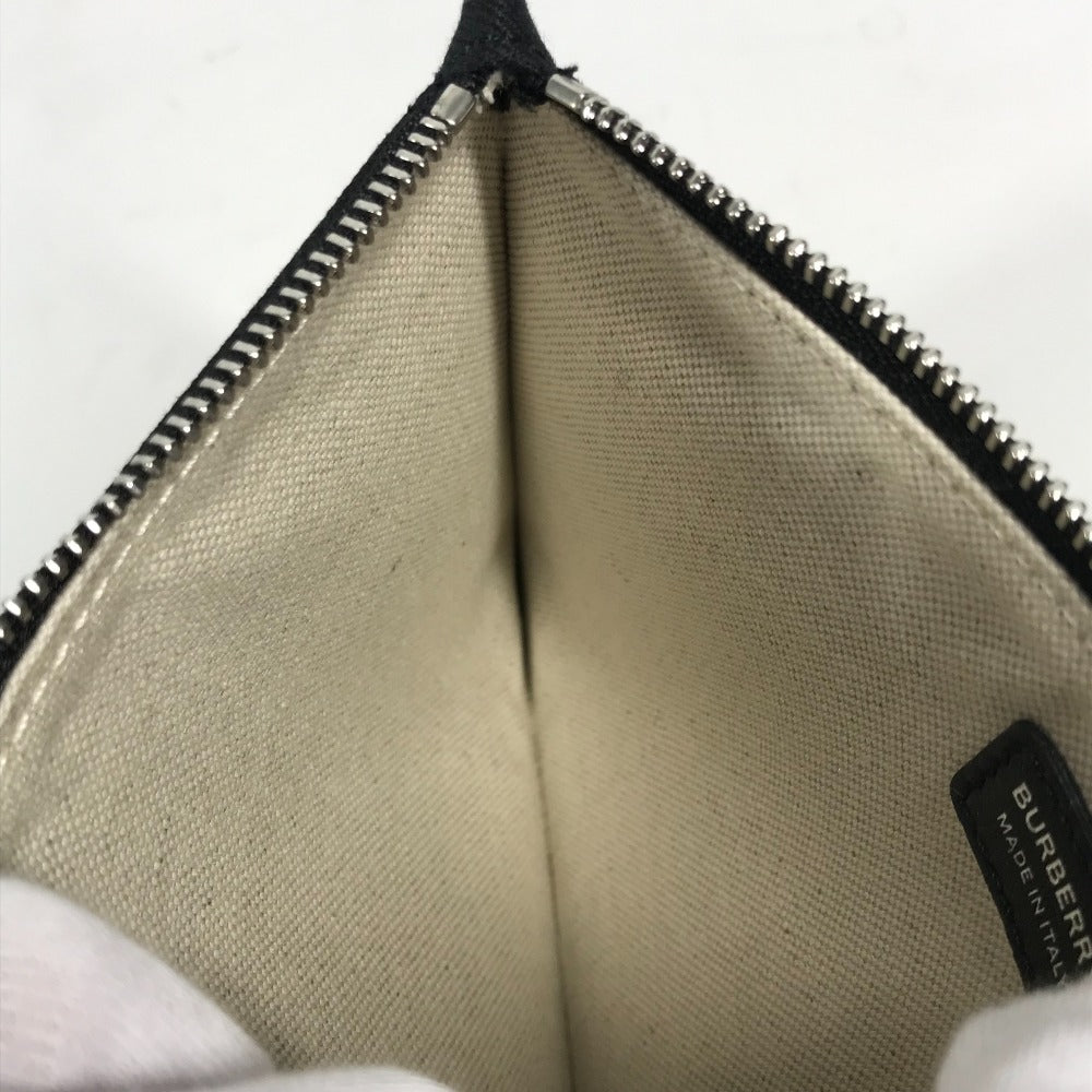 BURBERRY Pouch 8037549 canvas black logo LOVE
