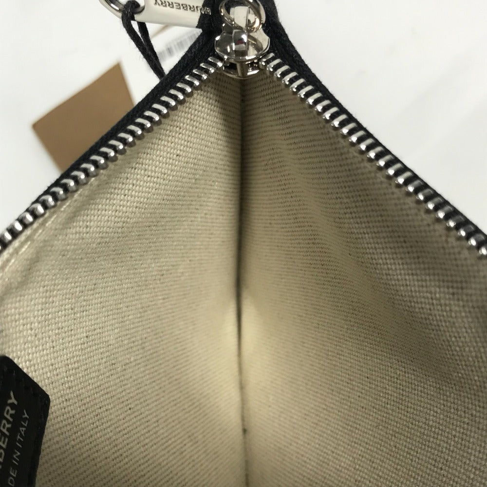 BURBERRY Pouch 8037549 canvas black logo LOVE