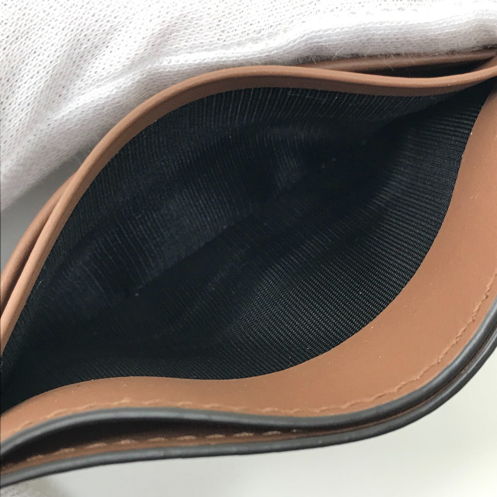 BURBERRY Card Case leather Brown logo