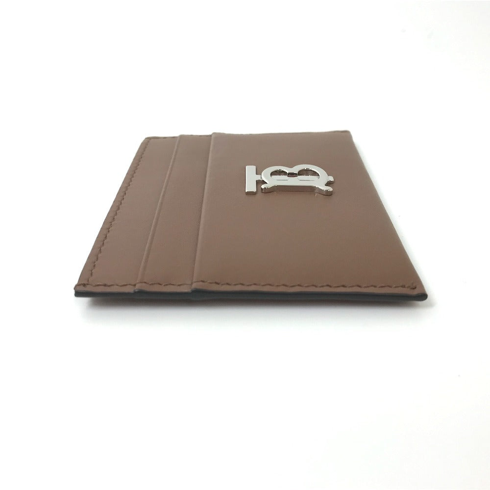 BURBERRY Card Case leather Brown logo