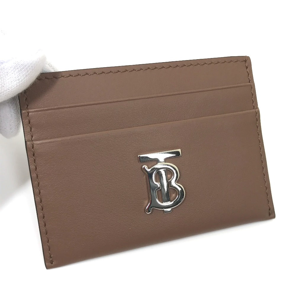 BURBERRY Card Case leather Brown logo