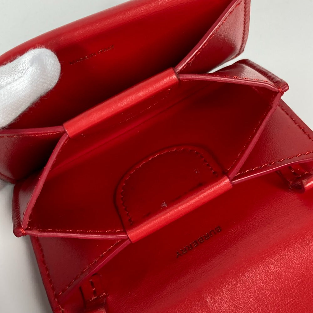 BURBERRY Folded wallet leather Red TB