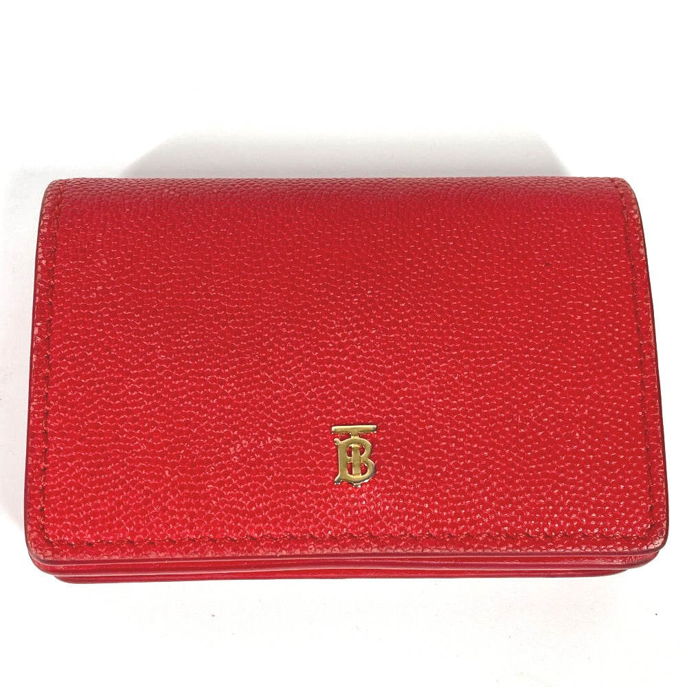 BURBERRY Folded wallet leather Red TB