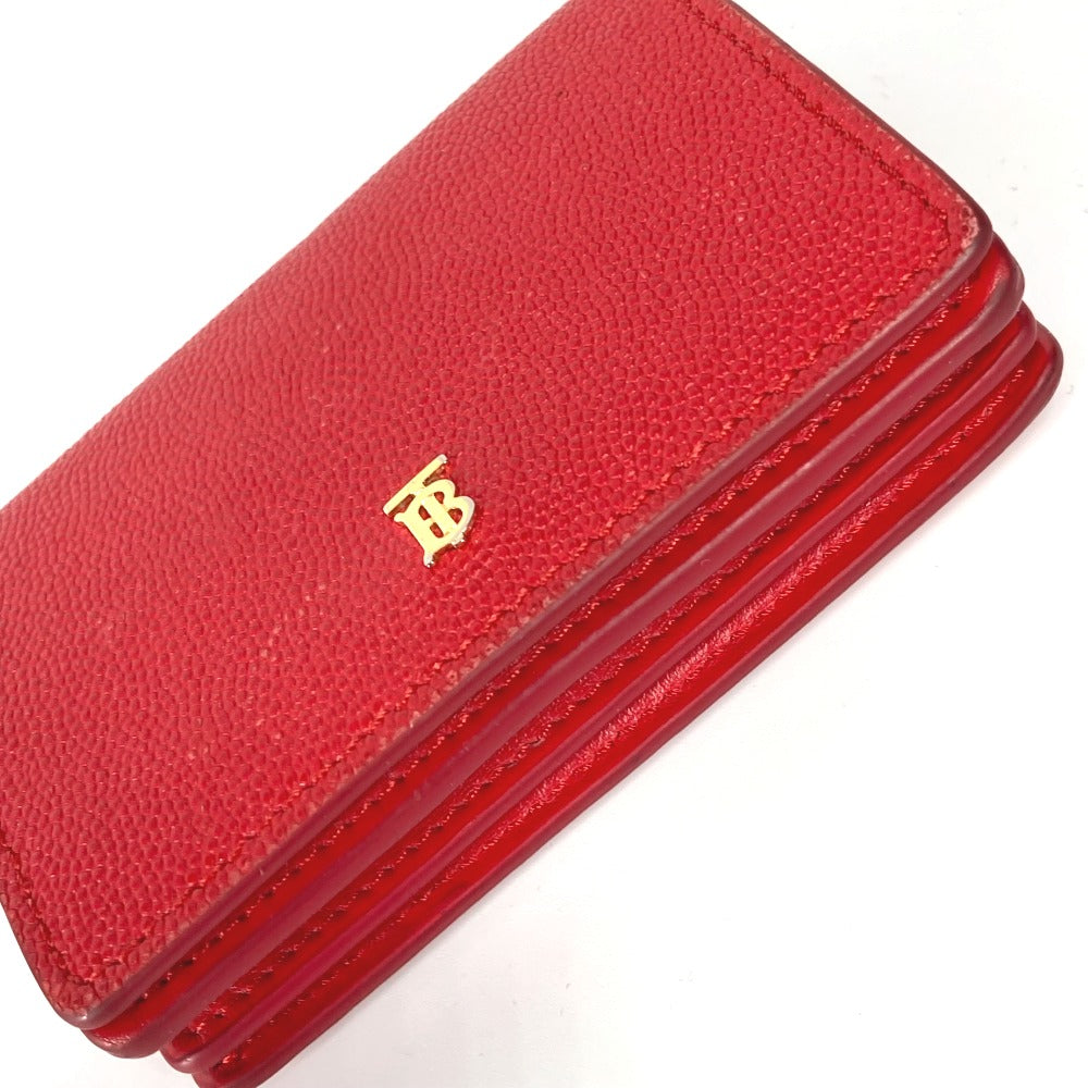 BURBERRY Folded wallet leather Red TB