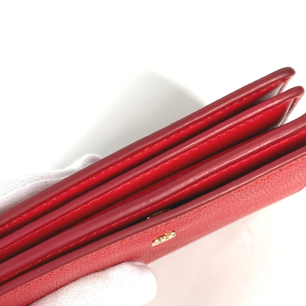 BURBERRY Folded wallet leather Red TB