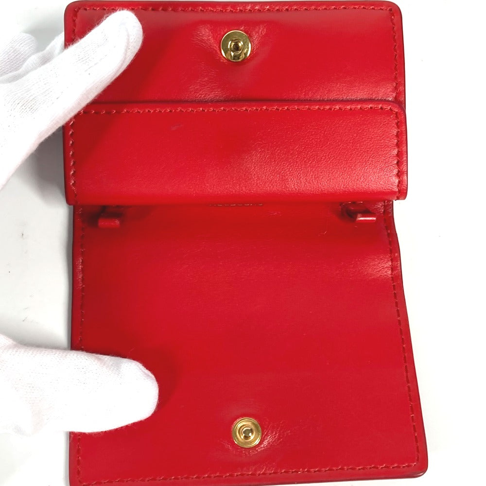 BURBERRY Folded wallet leather Red TB