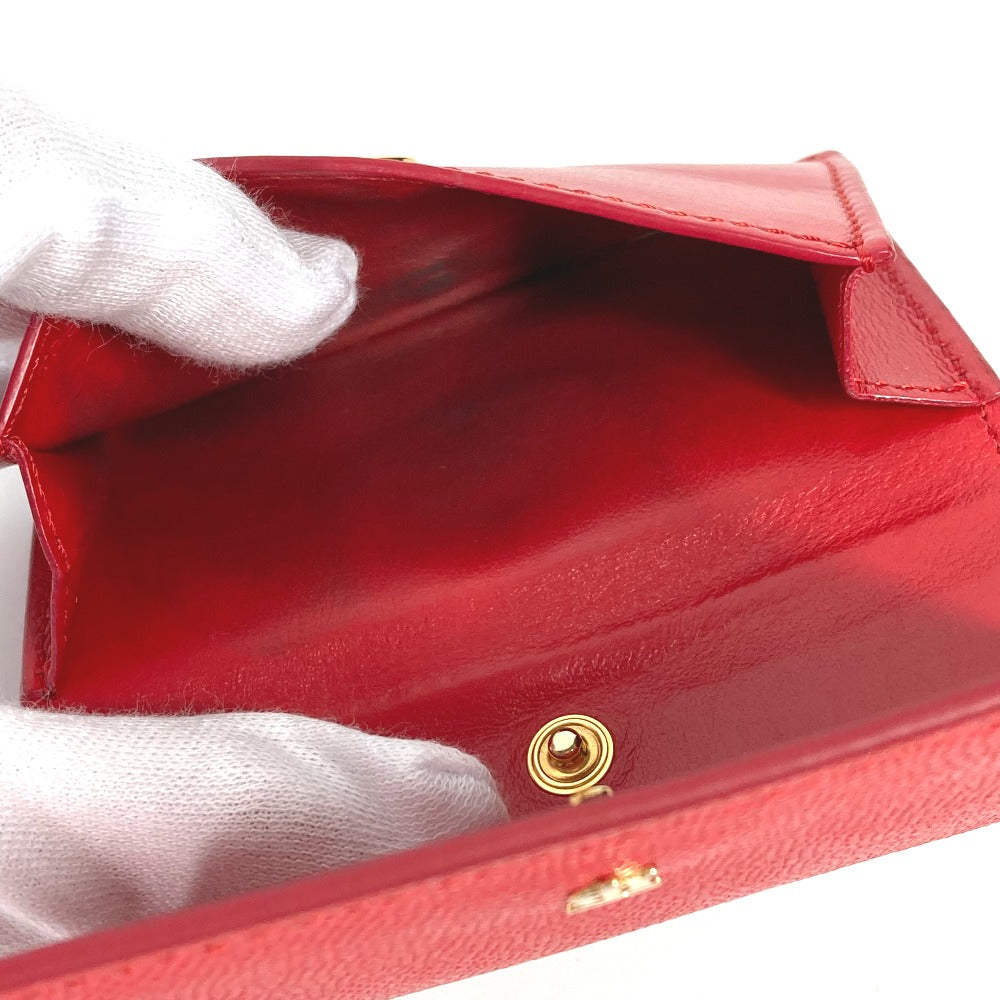 BURBERRY Folded wallet leather Red TB
