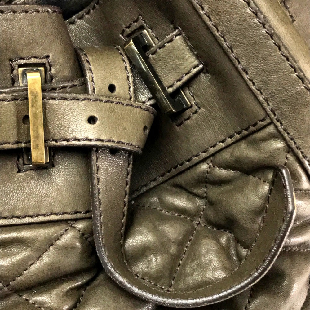 BURBERRY Tote Bag Lamb leather Brown Men's Women Quilted Leather