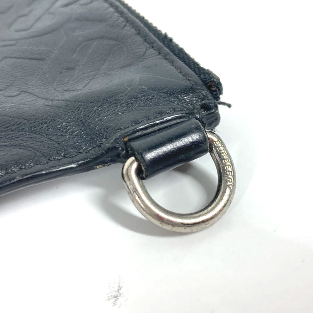 BURBERRY Clutch bag leather black TB logo