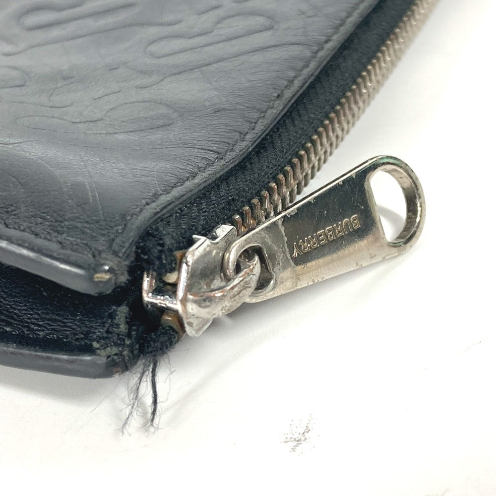 BURBERRY Clutch bag leather black TB logo