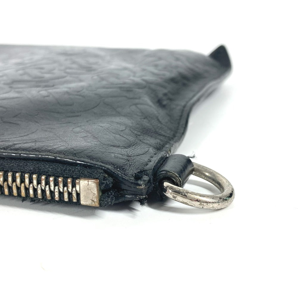 BURBERRY Clutch bag leather black TB logo