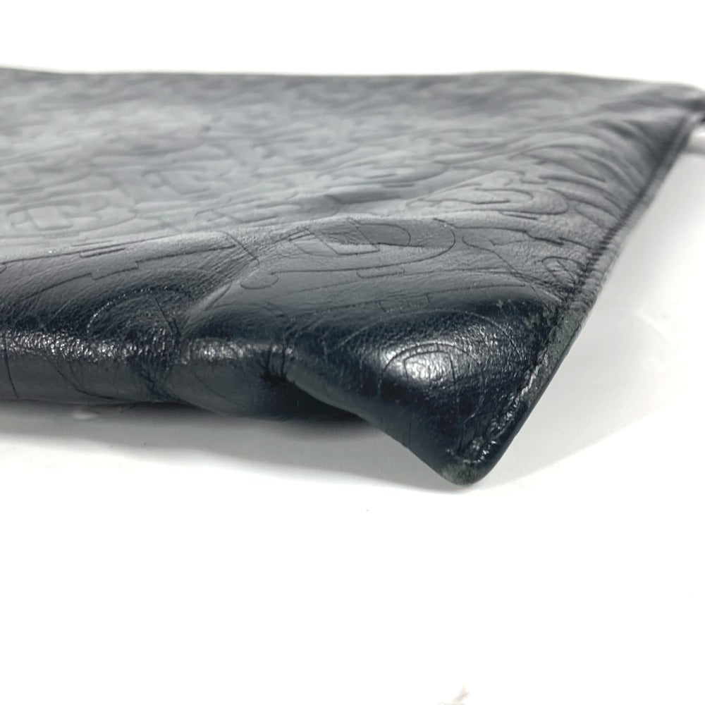 BURBERRY Clutch bag leather black TB logo