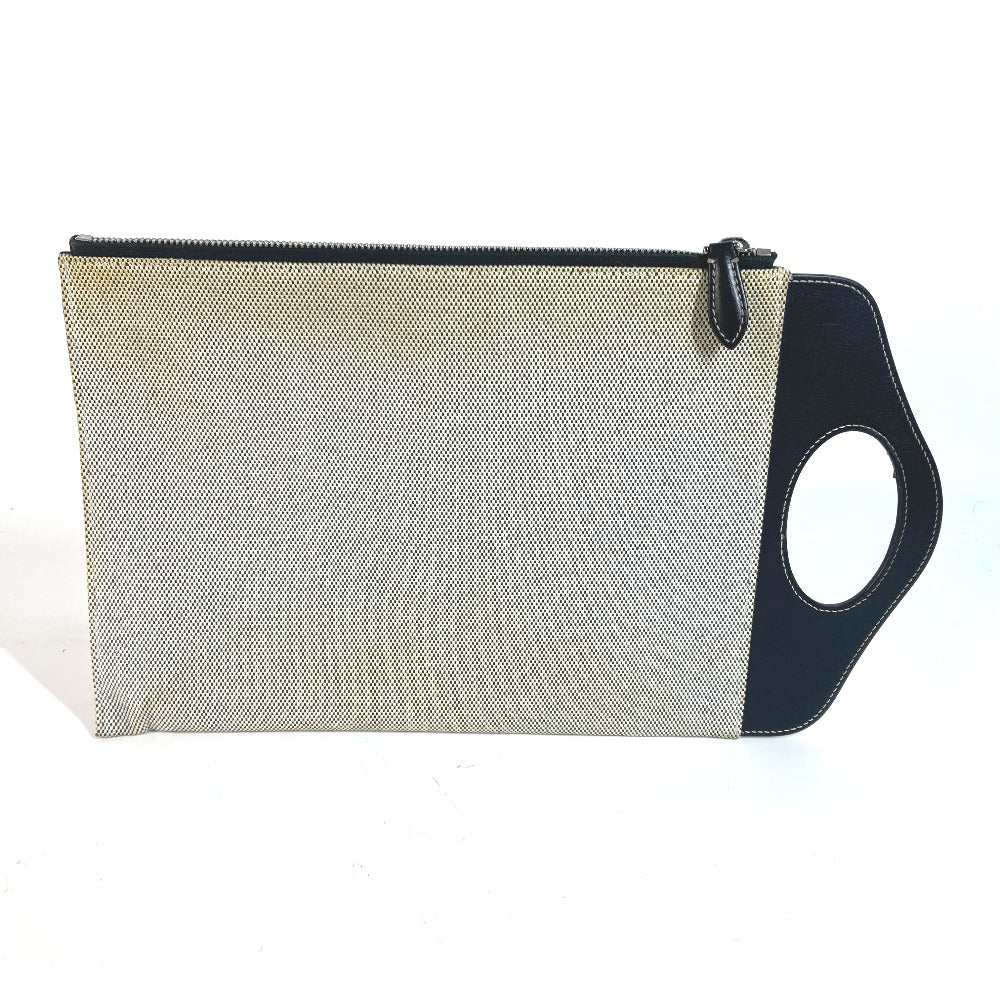 BURBERRY Clutch bag Leather / canvas gray logo