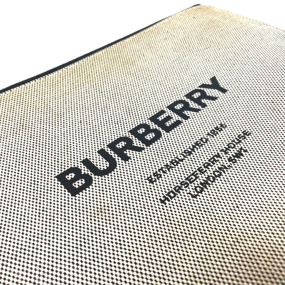 BURBERRY Clutch bag Leather / canvas gray logo