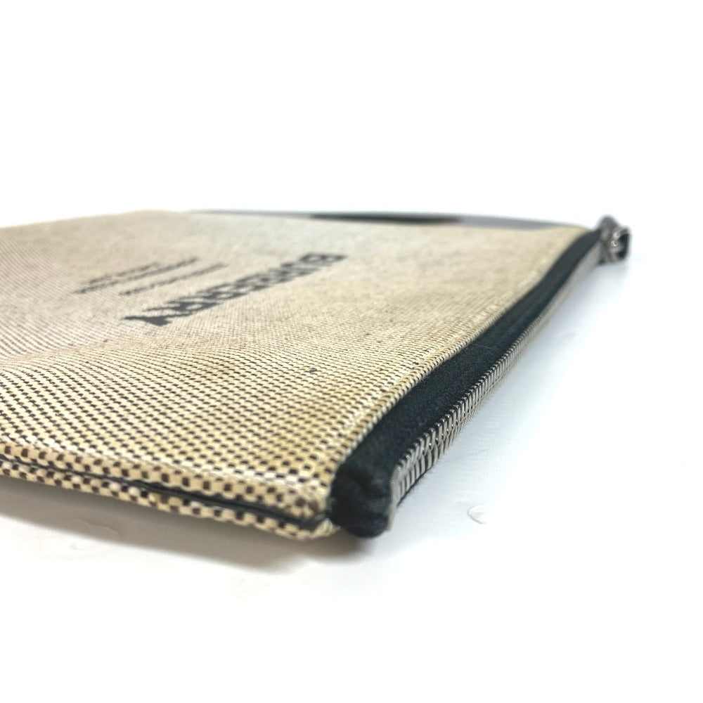 BURBERRY Clutch bag Leather / canvas gray logo