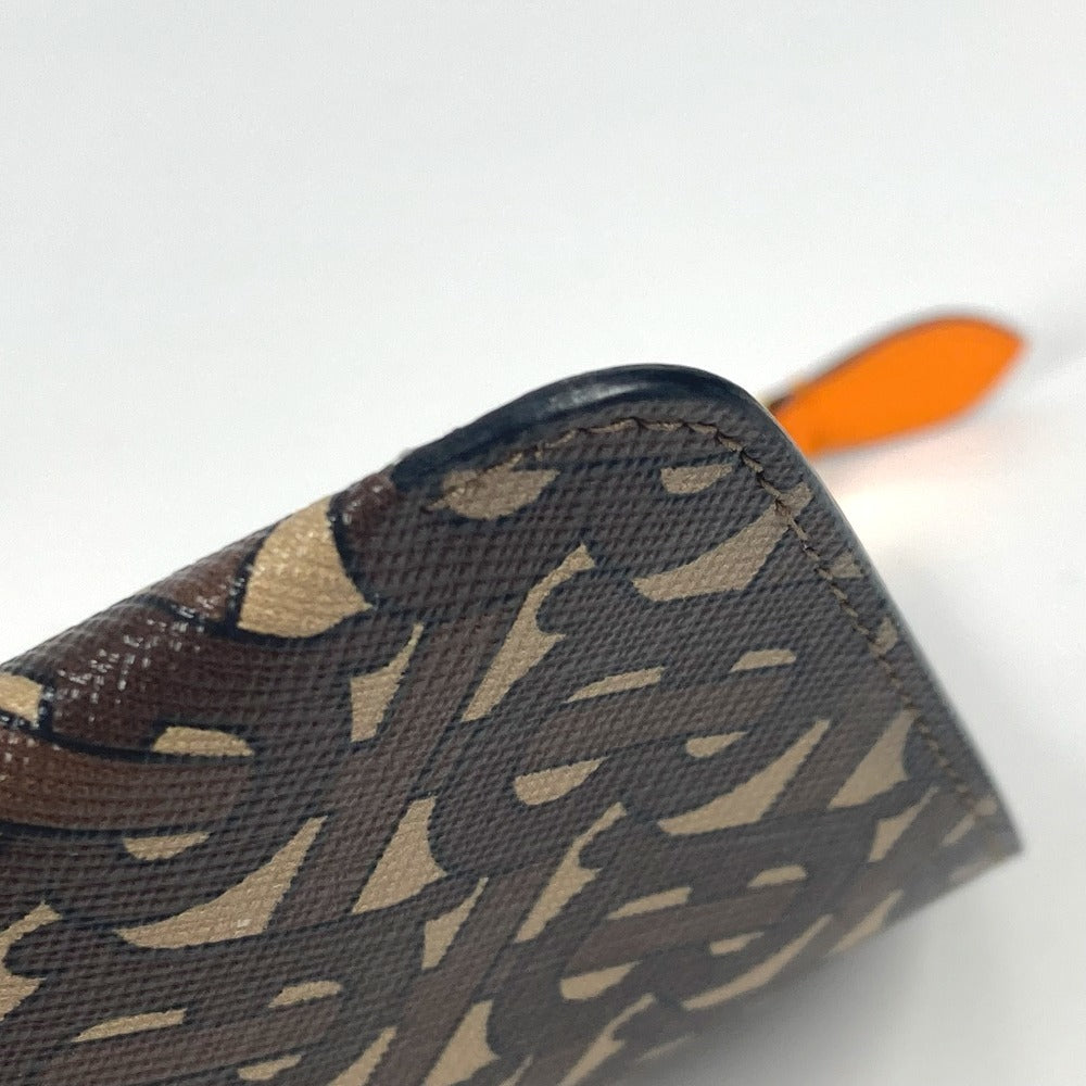BURBERRY Clutch bag leather Brown TB logo