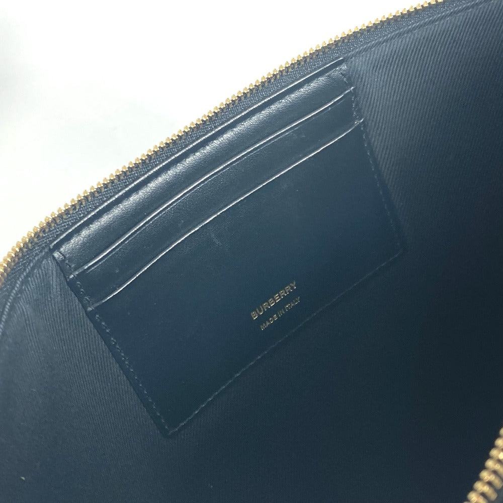BURBERRY Clutch bag leather Brown TB logo