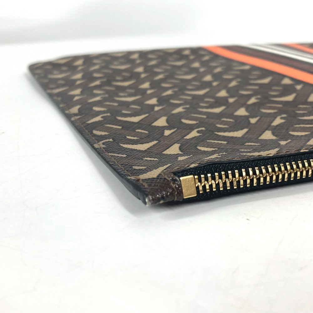 BURBERRY Clutch bag leather Brown TB logo