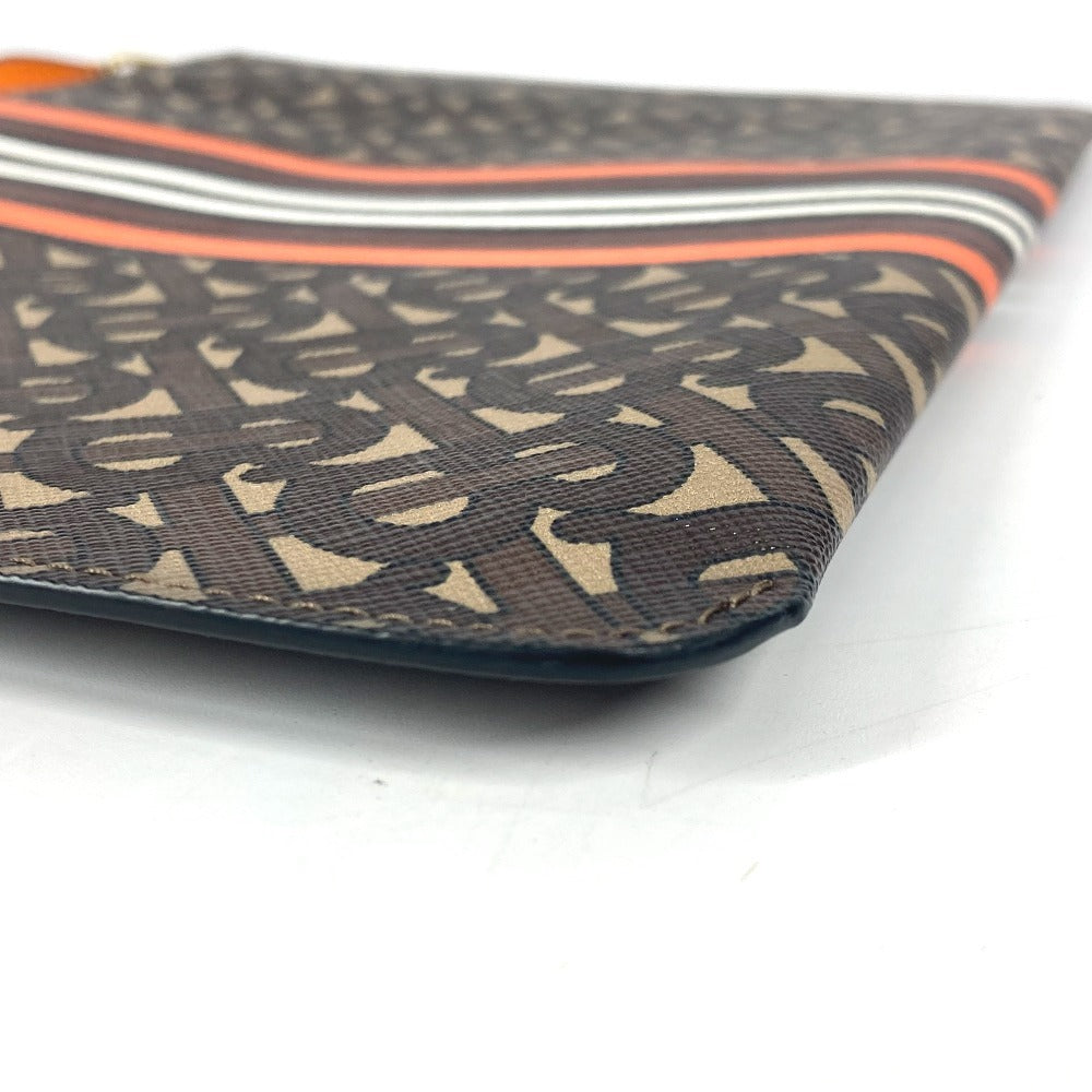 BURBERRY Clutch bag leather Brown TB logo