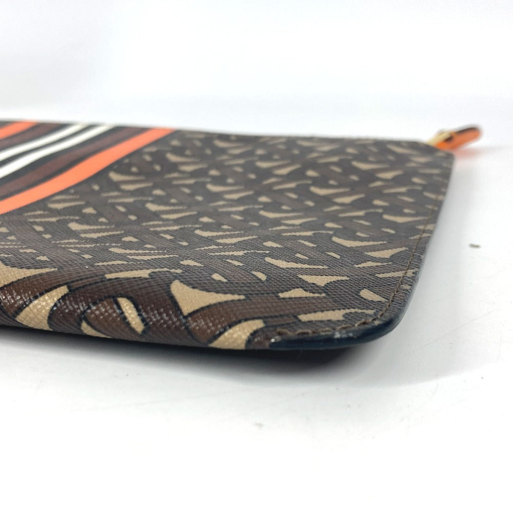 BURBERRY Clutch bag leather Brown TB logo