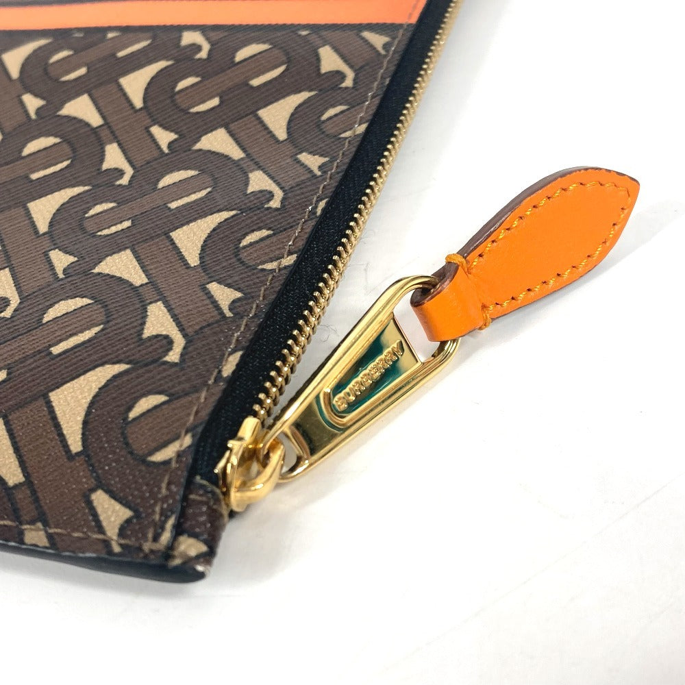 BURBERRY Clutch bag leather Brown TB logo