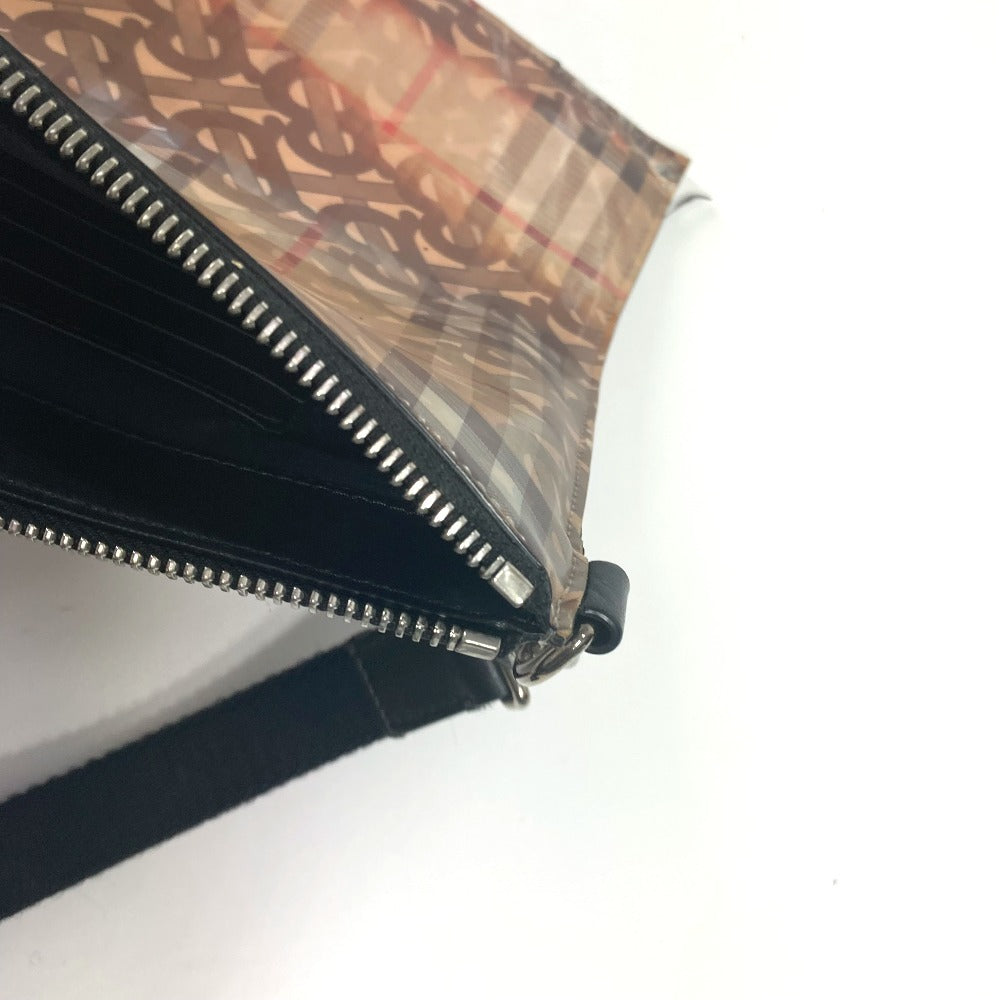 BURBERRY Clutch bag Nylon beige logo check TB