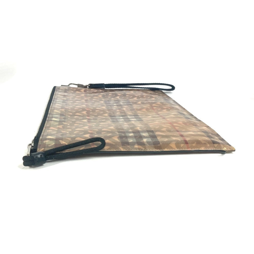 BURBERRY Clutch bag Nylon beige logo check TB