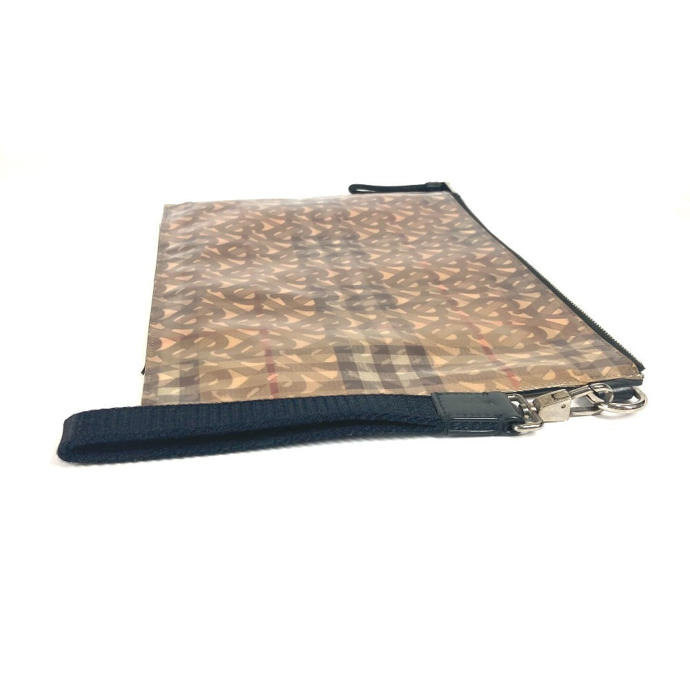 BURBERRY Clutch bag Nylon beige logo check TB