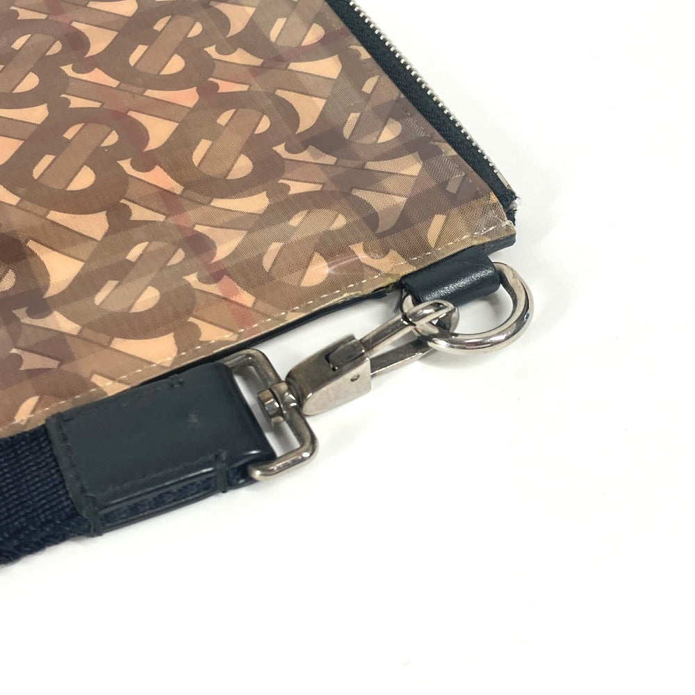 BURBERRY Clutch bag Nylon beige logo check TB