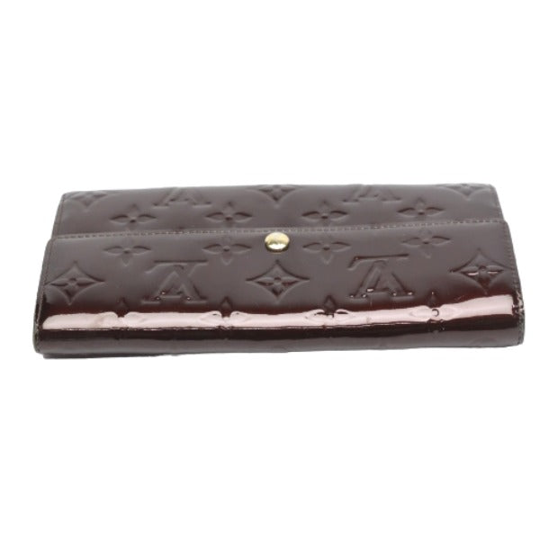 LOUIS VUITTON Long Wallet Purse M93524 Monogram Vernis Amarrant Long wallet with 2-fold zipper Vernis Portefeuille Sarah Women Used Authentic
