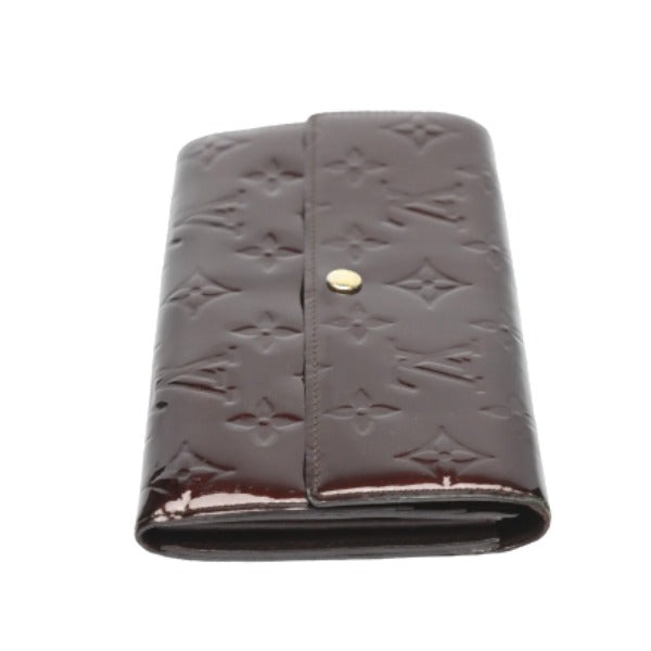 LOUIS VUITTON Long Wallet Purse M93524 Monogram Vernis Amarrant Long wallet with 2-fold zipper Vernis Portefeuille Sarah Women Used Authentic