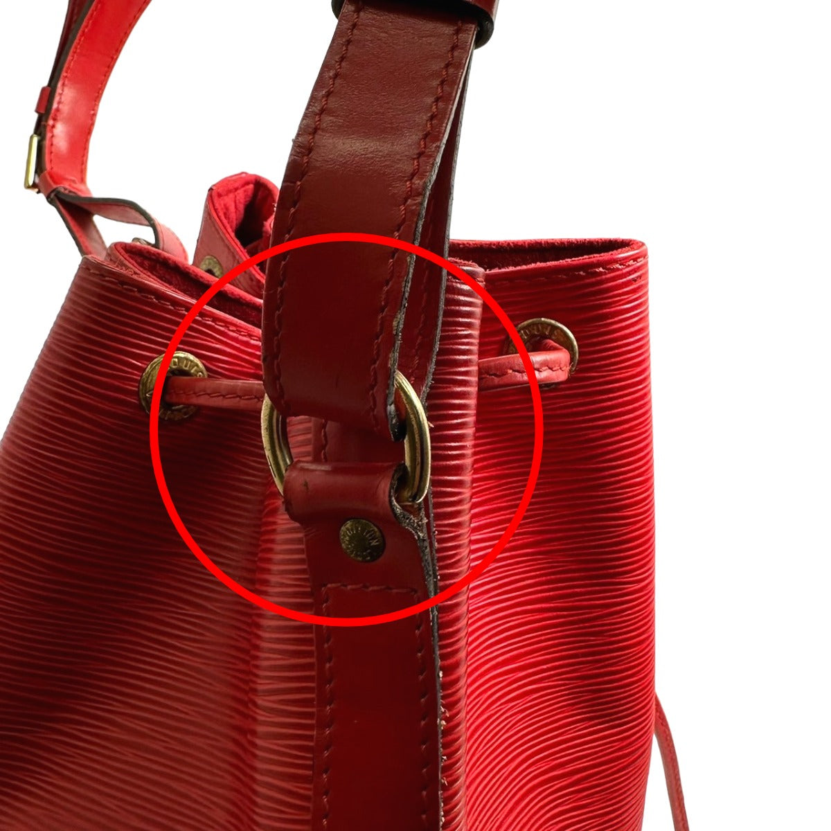 LOUIS VUITTON Shoulder Bag M44107 Epi Leather Castarian red Petit Noe Epi Drawstring type Women Used Authentic