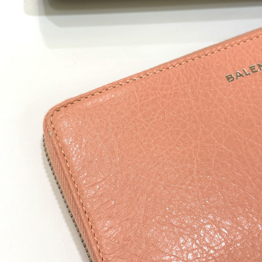 BALENCIAGA Long Wallet Purse 419805 leather pink beige Exclusive Wallet