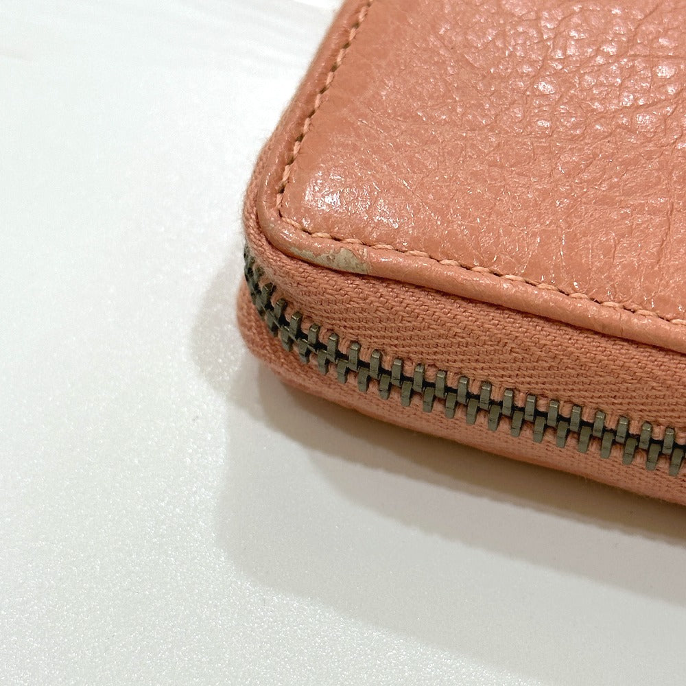 BALENCIAGA Long Wallet Purse 419805 leather pink beige Exclusive Wallet