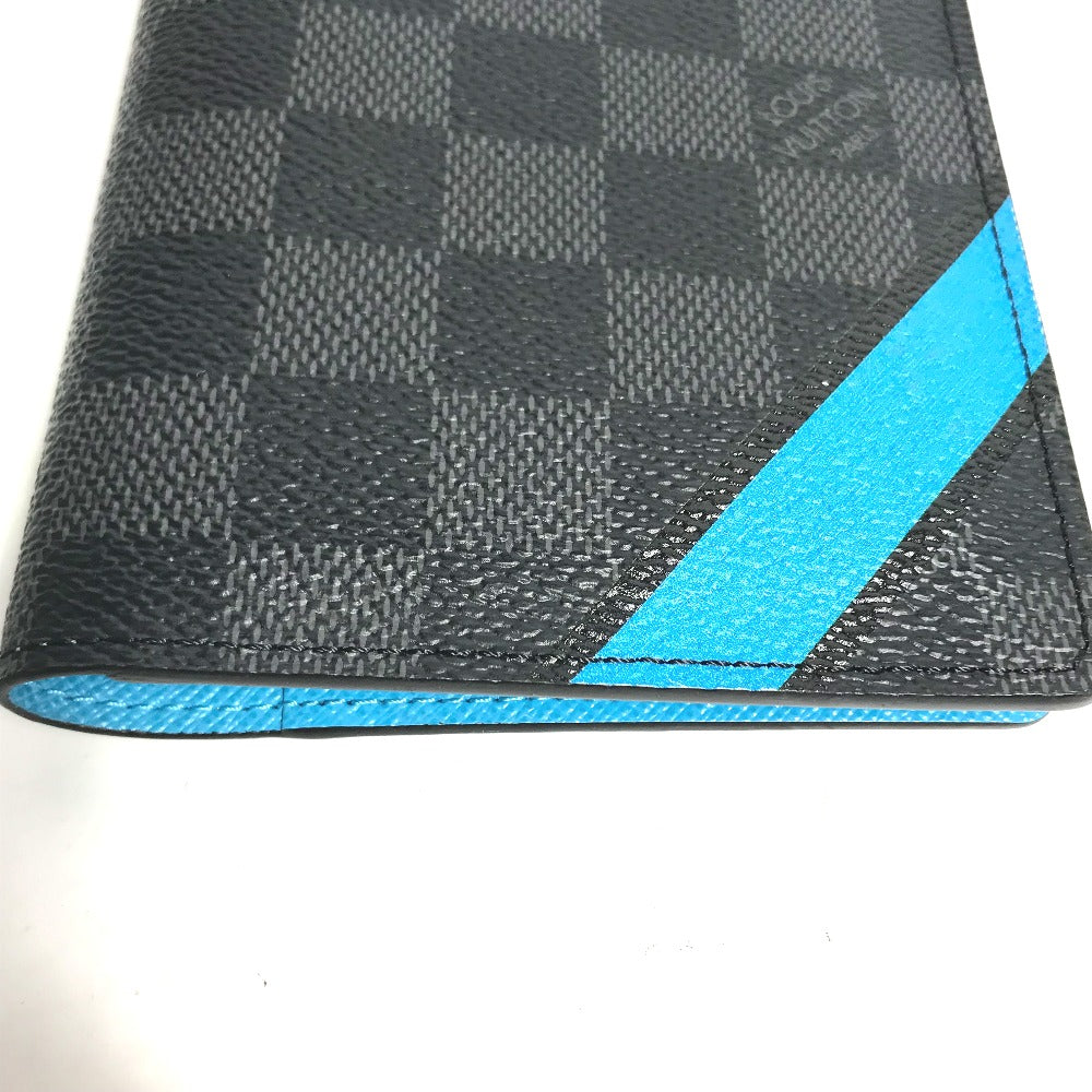 LOUIS VUITTON passport case N60031 Damier Grafitto Canvas black Damier Grafitte Couverture passport mens Used Authentic