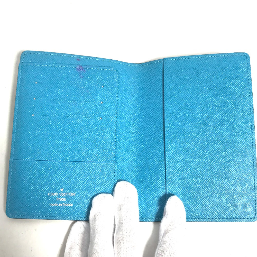 LOUIS VUITTON passport case N60031 Damier Grafitto Canvas black Damier Grafitte Couverture passport mens Used Authentic