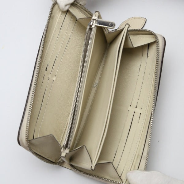 LOUIS VUITTON Long Wallet Purse ‚l61868 Monogram Mahina Magnolia Zip Around Monogram Mahina Zippy wallet Women Used Authentic
