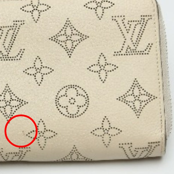 LOUIS VUITTON Long Wallet Purse ‚l61868 Monogram Mahina Magnolia Zip Around Monogram Mahina Zippy wallet Women Used Authentic
