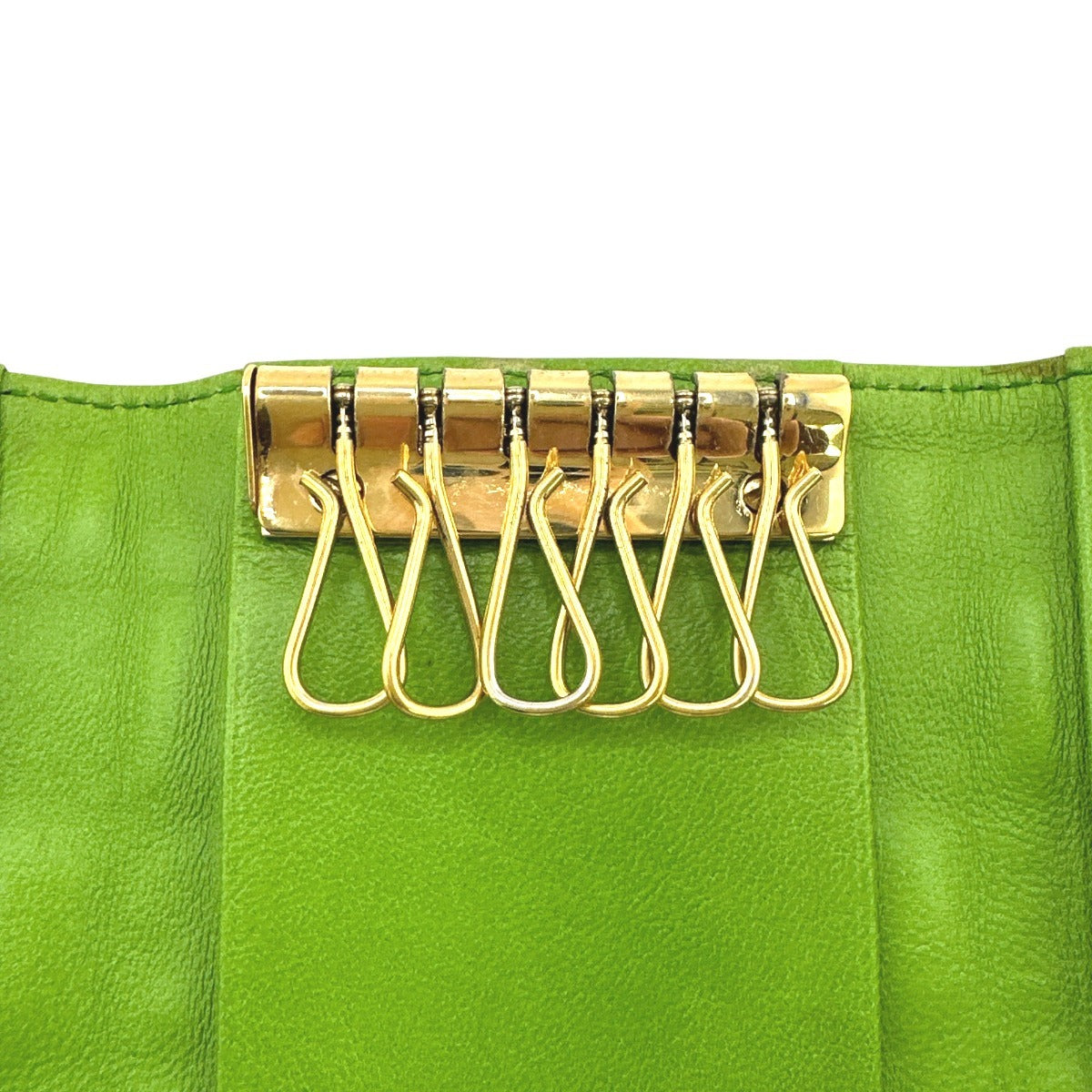 CHANEL Key case Key holder leather green 6-key case Key holder Icon line