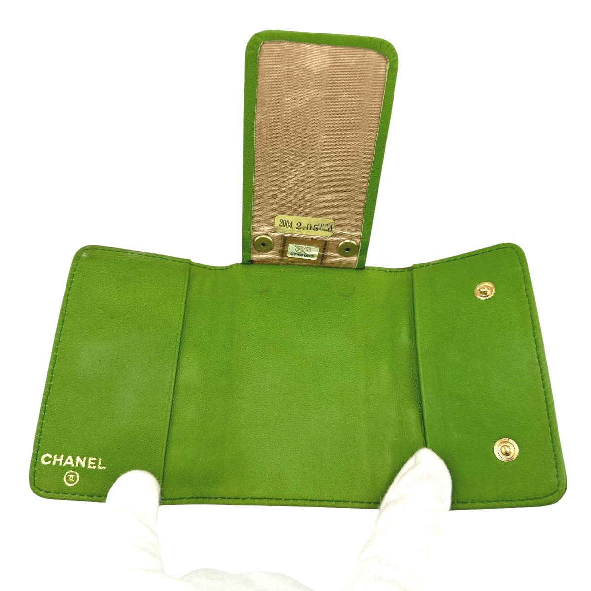 CHANEL Key case Key holder leather green 6-key case Key holder Icon line