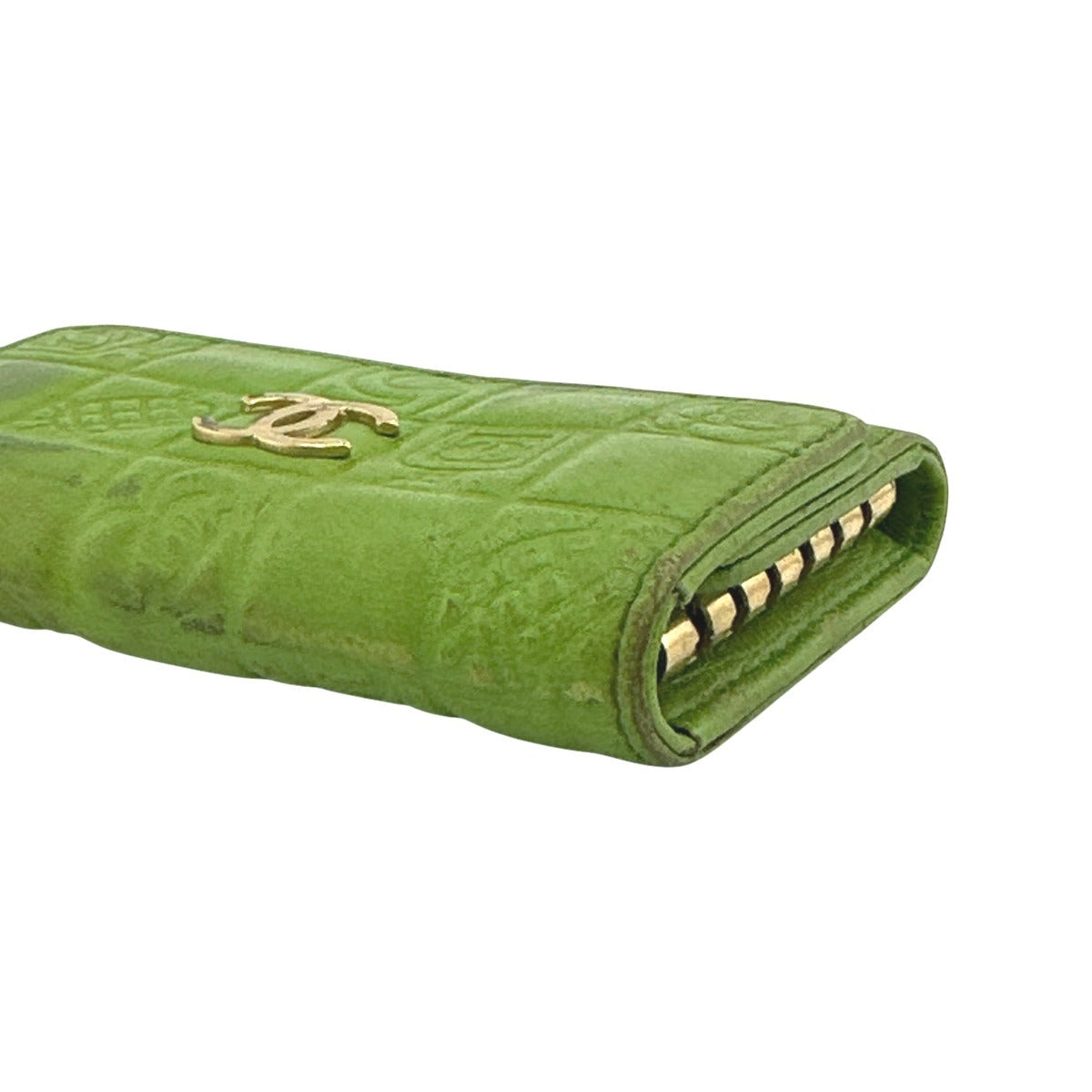 CHANEL Key case Key holder leather green 6-key case Key holder Icon line