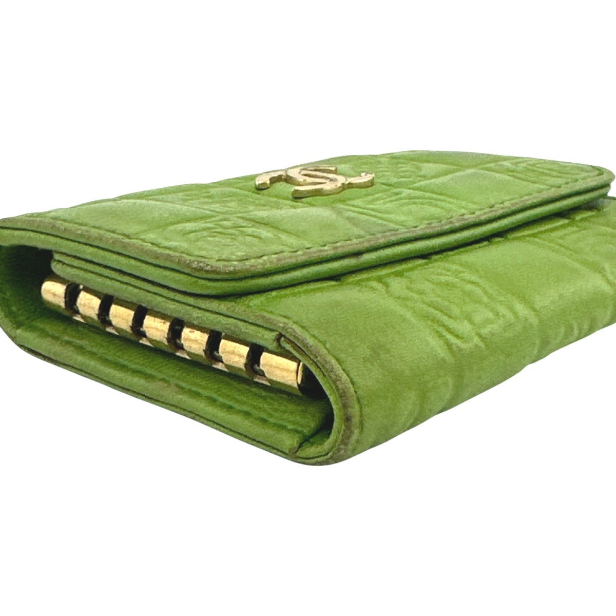 CHANEL Key case Key holder leather green 6-key case Key holder Icon line