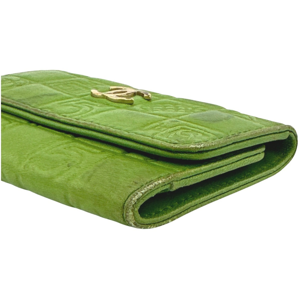 CHANEL Key case Key holder leather green 6-key case Key holder Icon line