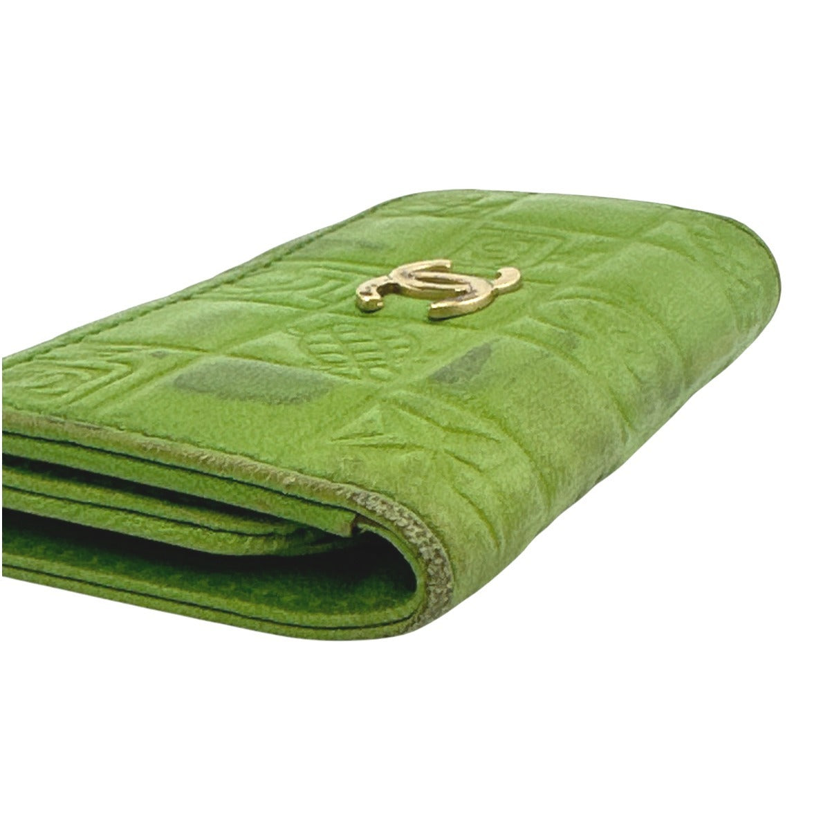 CHANEL Key case Key holder leather green 6-key case Key holder Icon line