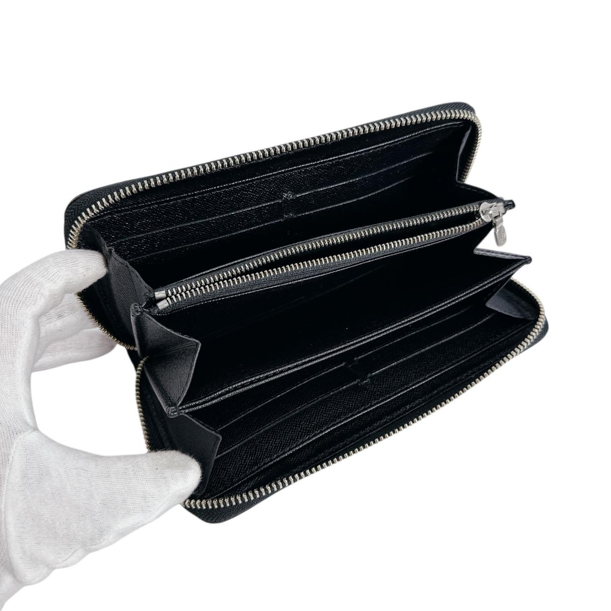 LOUIS VUITTON Long Wallet Purse M61857 Epi Leather Noir Epi Zippy wallet