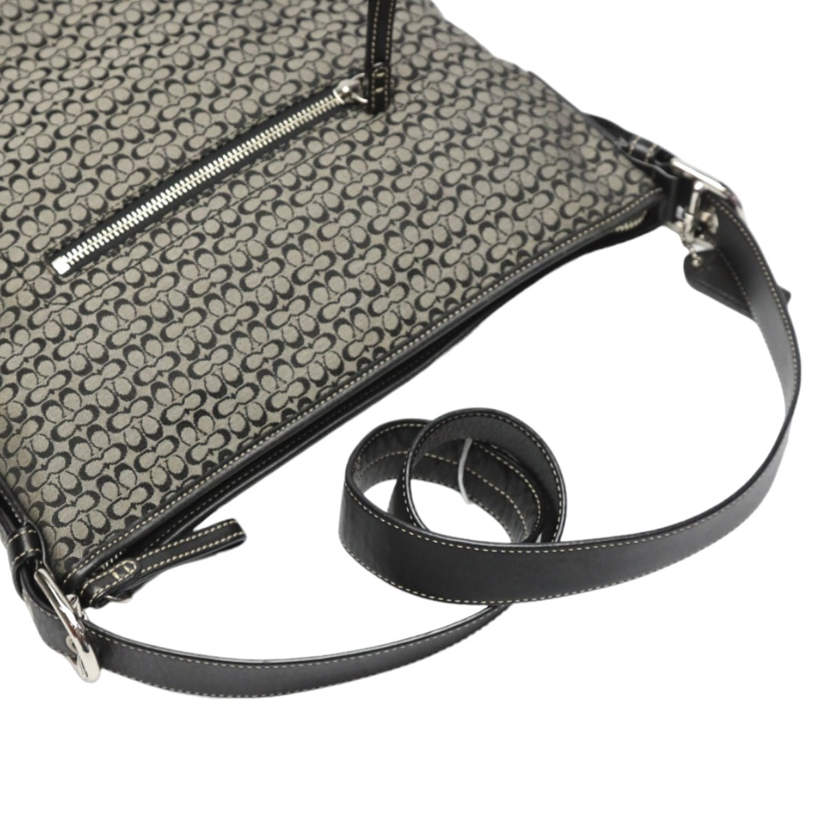 COACH Shoulder Bag F10943 leather black Crossbody Signature Shoulder Women Used Authentic