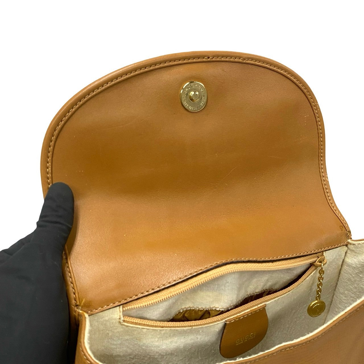 GUCCI Shoulder Bag leather Brown
