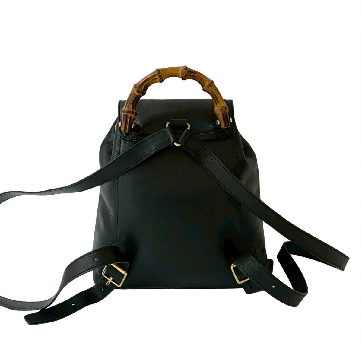 GUCCI Backpack leather black Bamboo